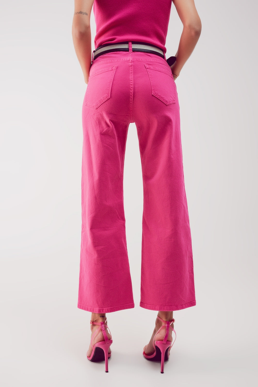 Women's Fuchsia High-Waisted Stretch Jeans - Comfortable & Stylish for Casual Wear, Work & Date Nights