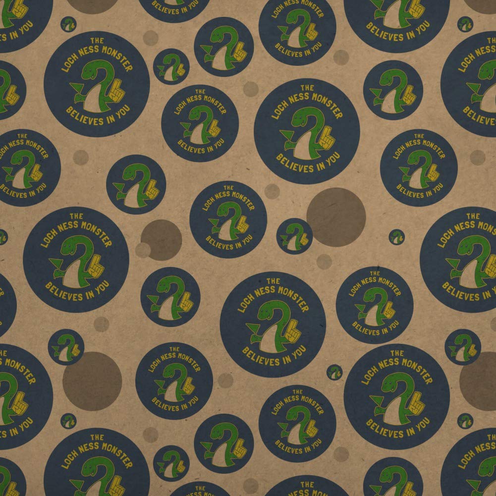 Funny Loch Ness Monster Wrapping Paper Roll - Premium Kraft Gift Wrap for Birthdays, Parties & Holidays | Humorous Nessie Design for Unique Present Wrapping