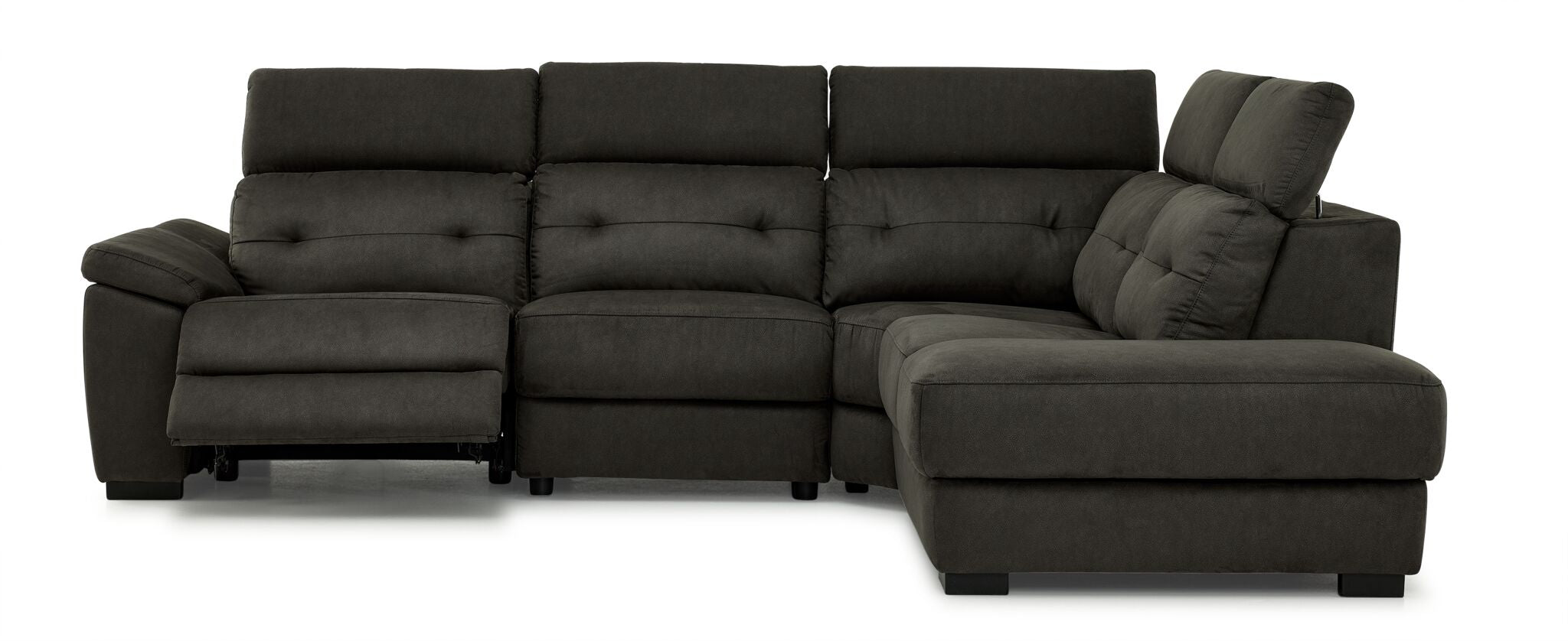 Colorado 4-Piece Power Reclining Sectional Sofa with Right Facing Chaise in Graphite Fabric - Modern Living Room Furniture for Home Theater & Family Gatherings