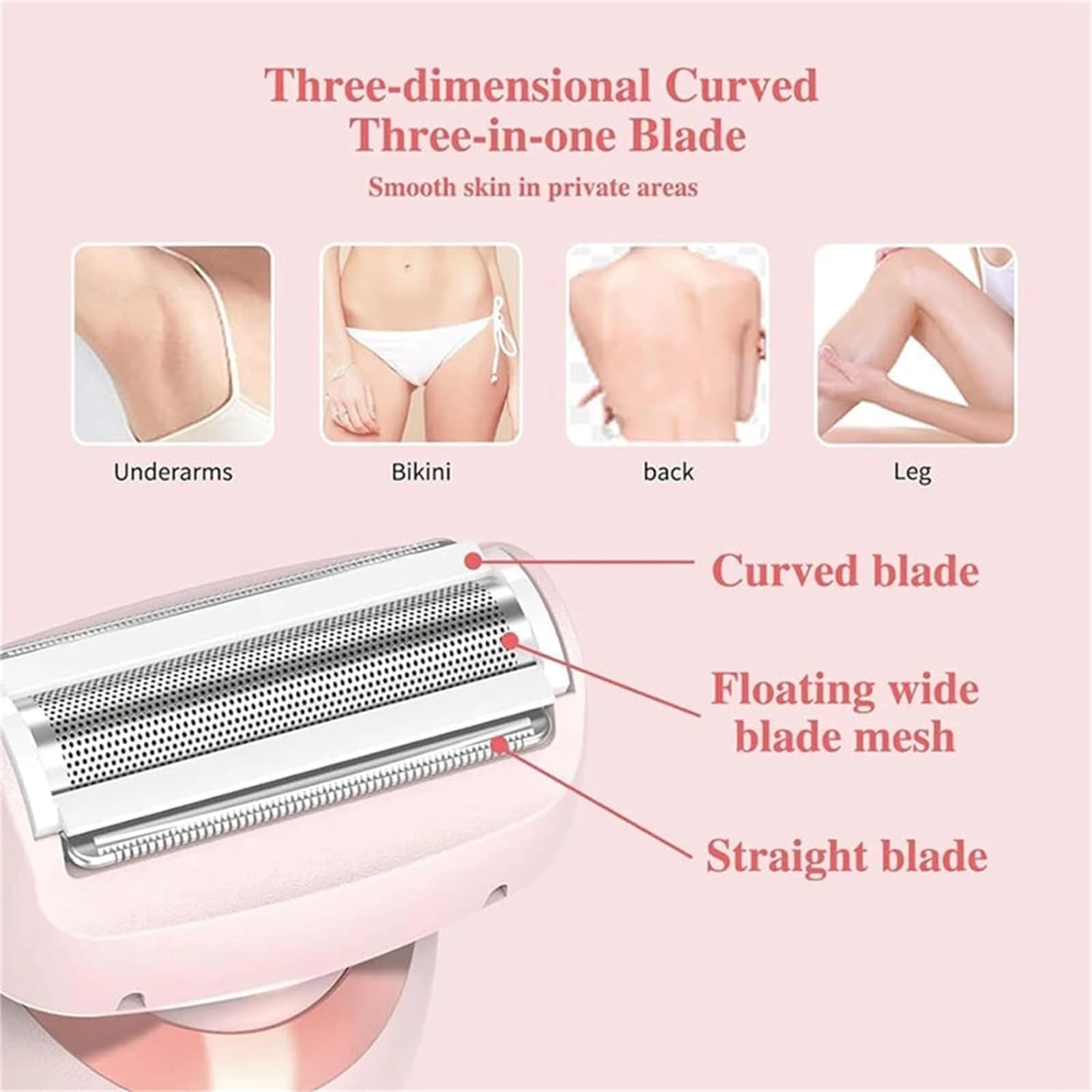 Smooth Shave Razor for Women - 2 in 1 Electric Shaver & Bikini Trimmer, Waterproof Ladies Shaving Kit for Legs, Underarms & Sensitive Areas | Perfect for Travel, Gym & Daily Use