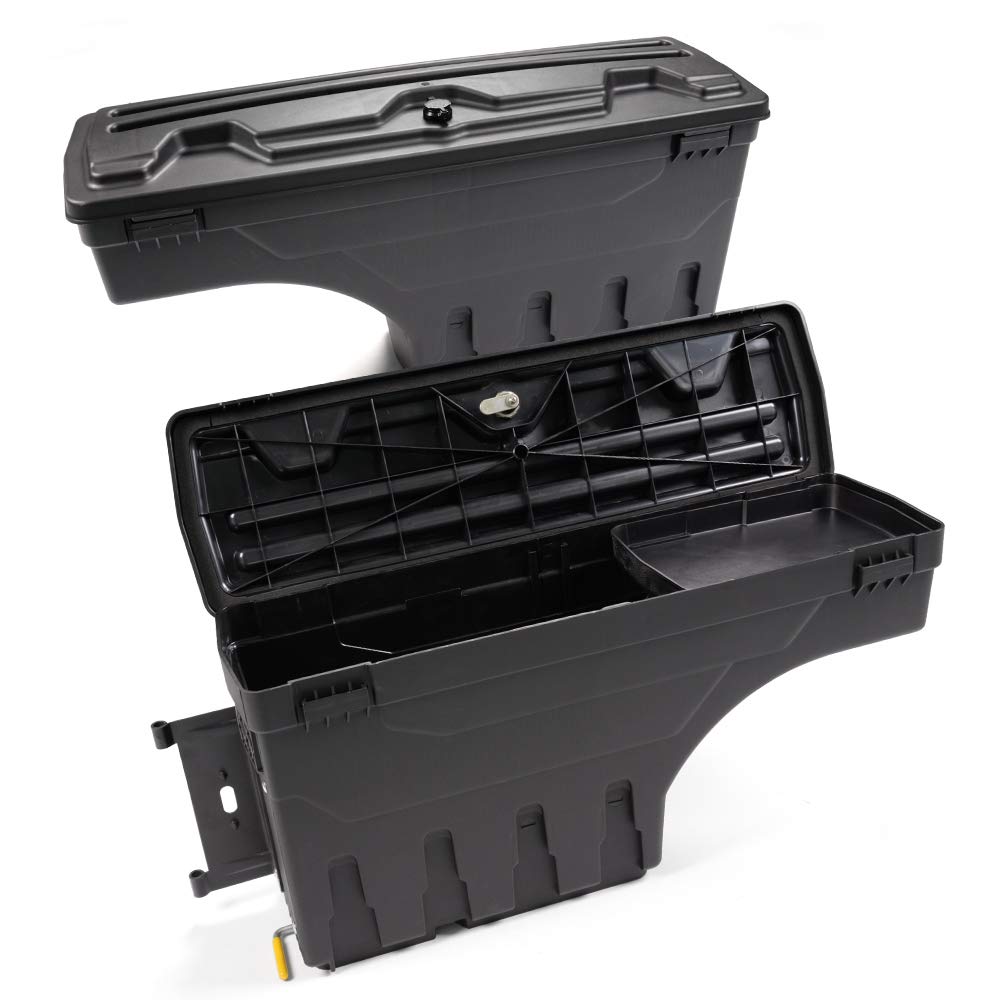 G-PLUS Lockable Truck Bed Storage Box Toolbox - Compatible with Chevy Silverado & GMC Sierra 1500/2500HD/3500HD (2007-2018 Models) - Secure Weatherproof Tool Storage for Camping, Work & Outdoor Adventures
