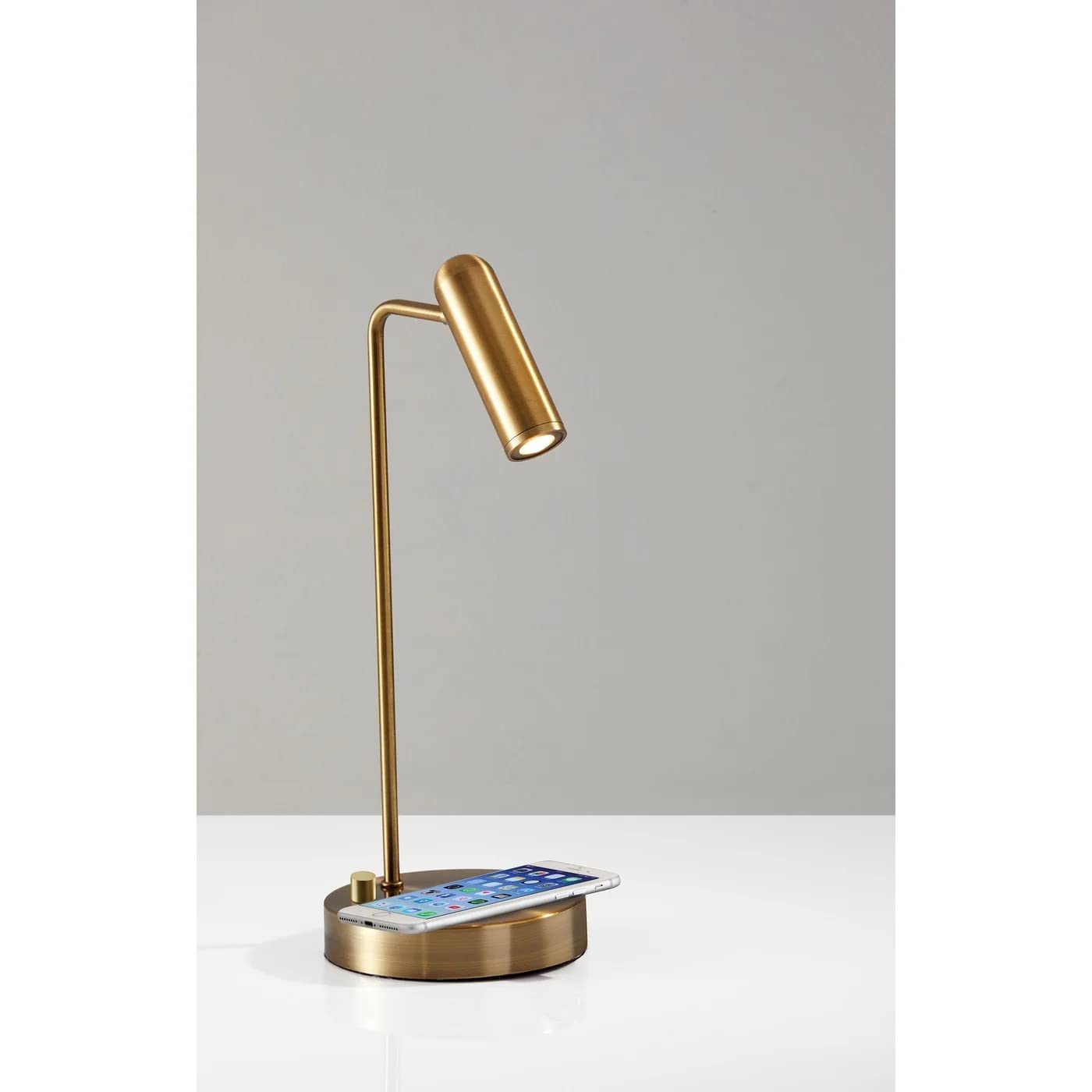 Adesso 3162-21 Kaye LED Desk Lamp with Wireless Charging - 7W Bright LED Light, 5W QI Wireless Charger & USB Port - Perfect for Home Office, Study, Bedroom Nightstand & Workspace Lighting
