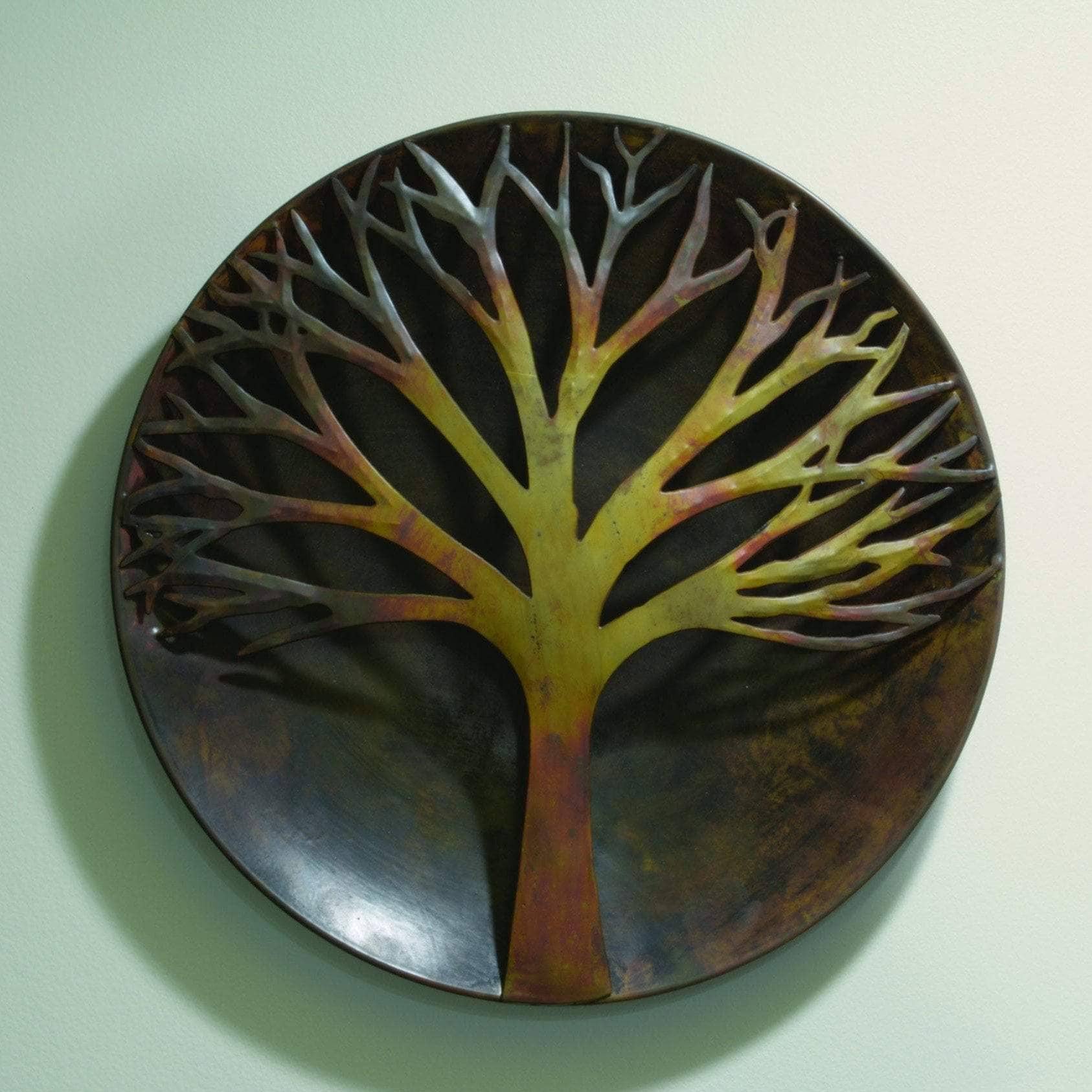 Handmade Raised Tree Wall Decor Disc - Nature-Inspired Wooden Wall Art for Home & Office Decor | Perfect for Living Room, Bedroom, and Entryway