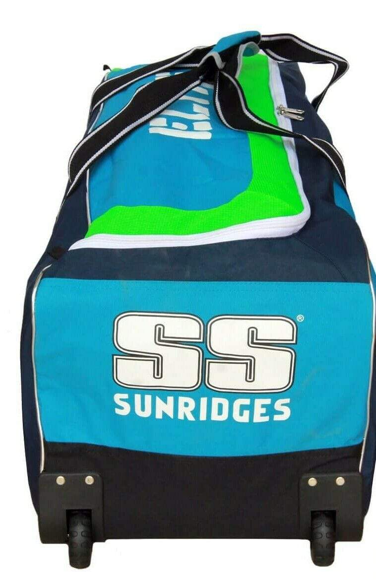 SS Ton Elite Wheelie Blue Cricket Kit Bag - Premium Cricket Equipment for Training & Matches - Perfect for Cricket Players & Enthusiasts
