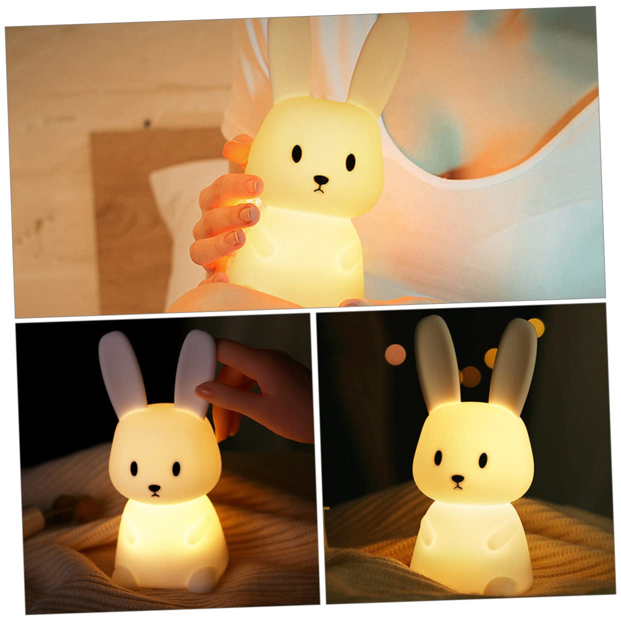 ARTIBETTER 6-Pack LED Night Light - Cute Rabbit Nightlight, Decorative Cartoon Night Lamp, USB Rechargeable, Perfect for Kids Room, Nursery, Birthday Gifts & Bedside Lighting