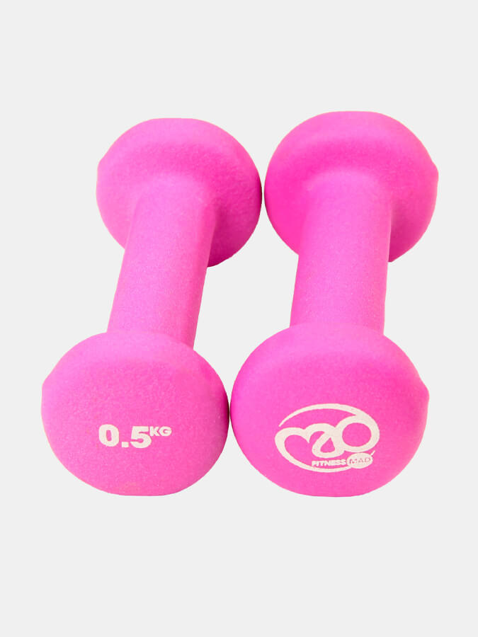 Pink 0.5kg Neo Dumbbell Set - Lightweight Yoga & Fitness Weights for Home Workouts, Pilates, and Strength Training