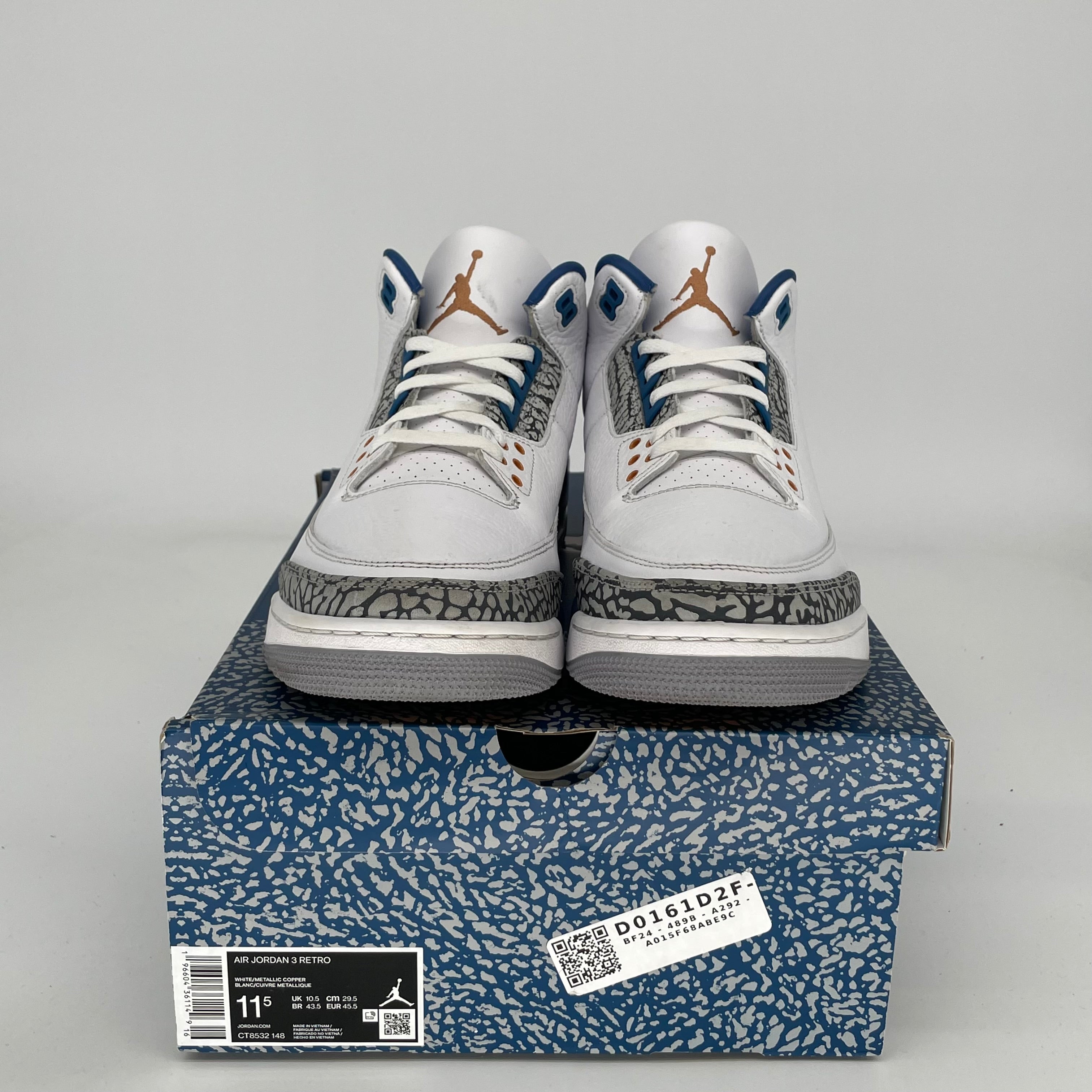 AIR JORDAN 3 Retro WIZARDS Basketball Shoes Men's Size 11.5 - Authentic CT8532-148 for Sneaker Collectors & Streetwear Fashion