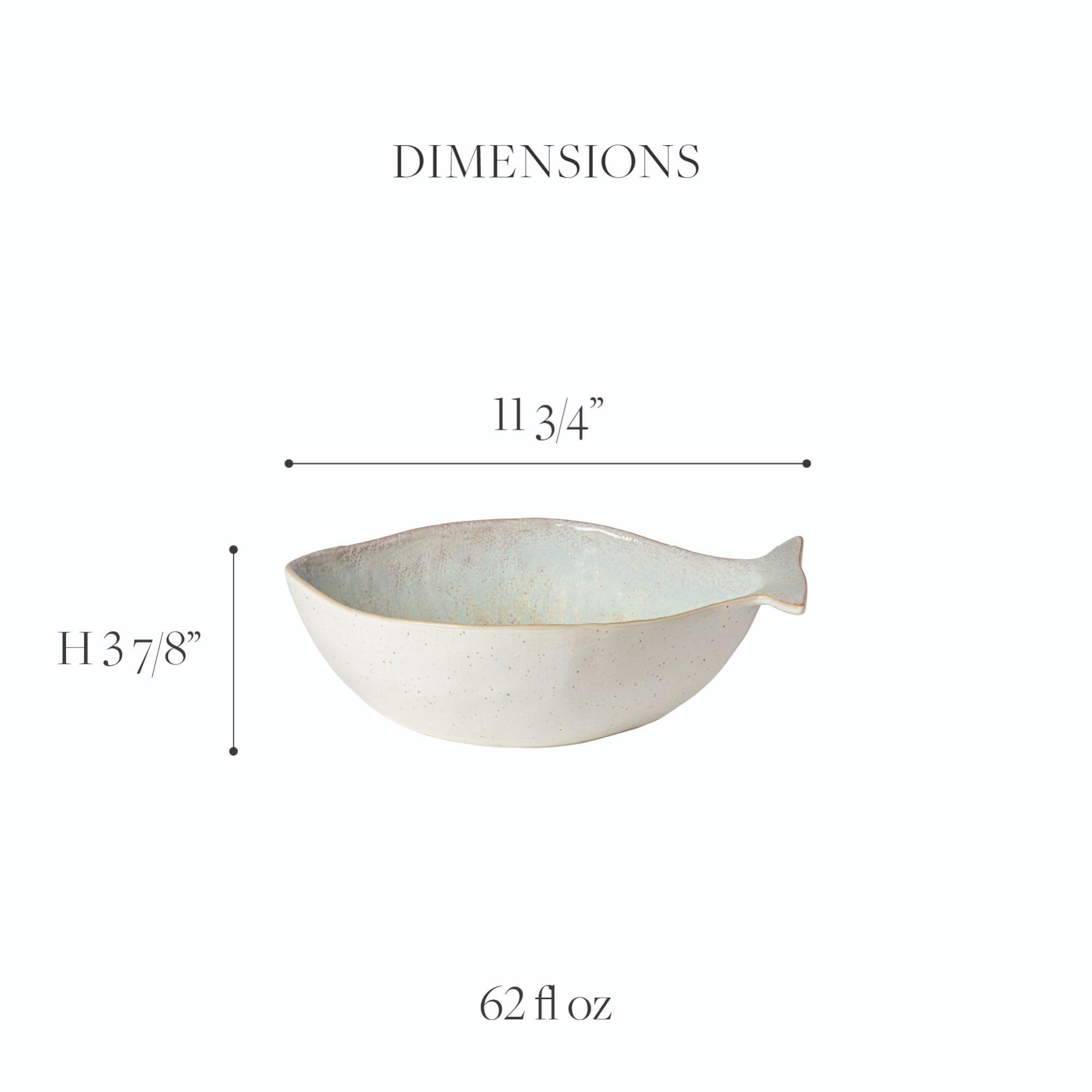 Casafina Ceramic Stoneware 62 oz. Dourada Serving Bowl - Dori Collection in Atlantic Blue | Microwave & Dishwasher Safe Dinnerware | Food Safe Glazing | Restaurant Quality Serveware for Soups, Salads & Pasta | Elegant Table Setting for Holidays & Dinner Parties