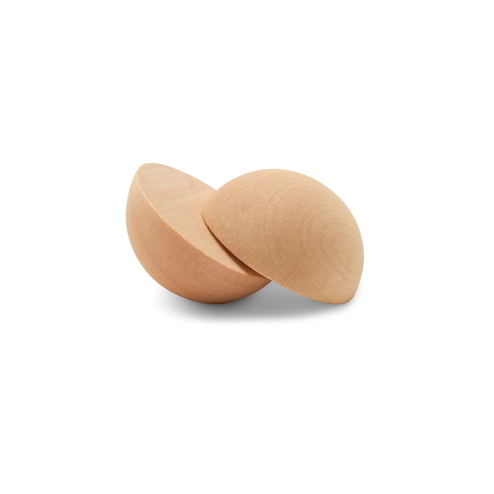 1 Inch Wooden Split Balls - Pack of 25 Half Wooden Spheres for DIY Crafts, Home Decor, and Woodworking Projects by Woodpeckers - Perfect for Scrapbooking, Wedding Centerpieces, and Kids' Art Projects
