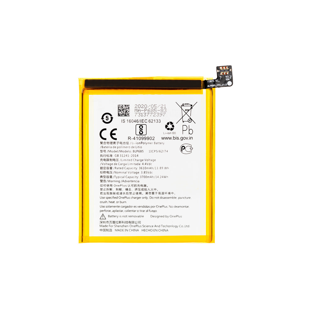 Original OnePlus 6T / 7 Replacement Battery - BL685 High Capacity 4000mAh - Compatible with OnePlus 6T & 7 Models - Perfect for Gaming, Streaming & Extended Use