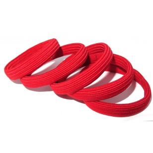 Where on Earth Hair Tie Pack - 12 Pcs Red Hair Elastics for Women & Girls - Perfect for Sports, Workouts, and Everyday Use