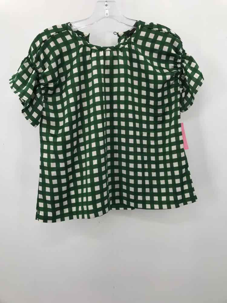 Pre-Owned Ann Taylor Green Gingham Blouse Size XSP - Perfect for Office Wear & Casual Outfits