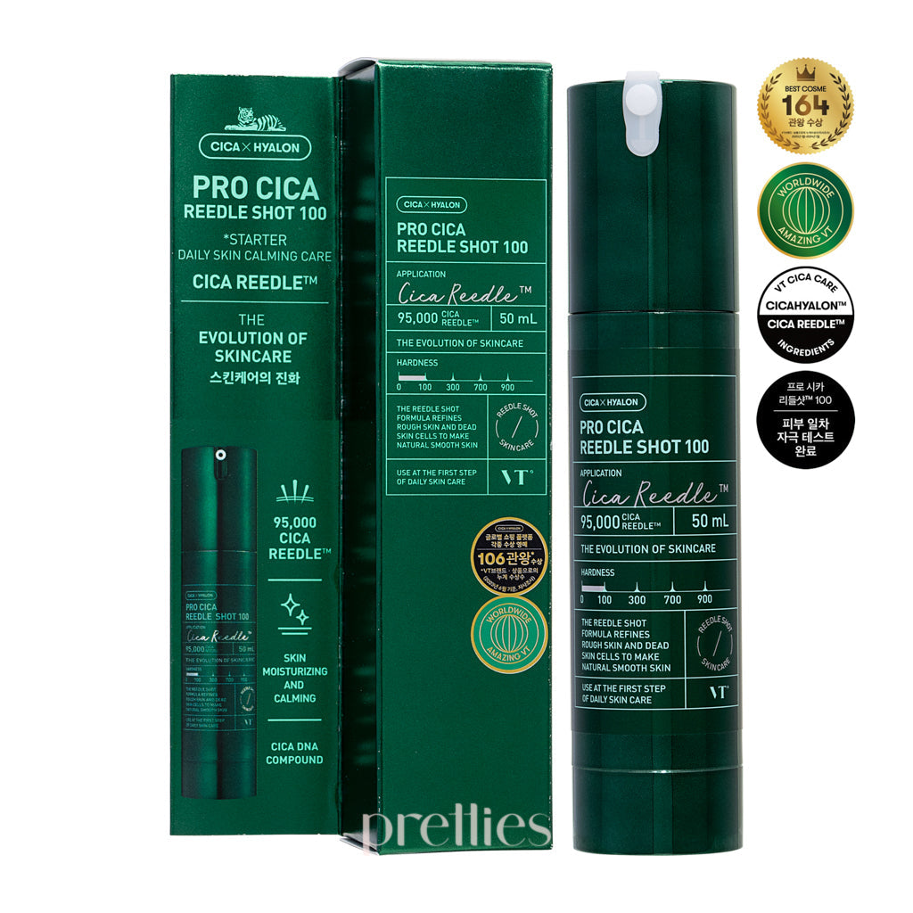 VT Pro Cica Reedle Shot 100 50ml - Korean Skin Repair Serum for Acne Scars & Wrinkles - Hydrating & Soothing Facial Treatment for Sensitive Skin - Perfect for Post-Procedure Care & Daily Skincare Routine