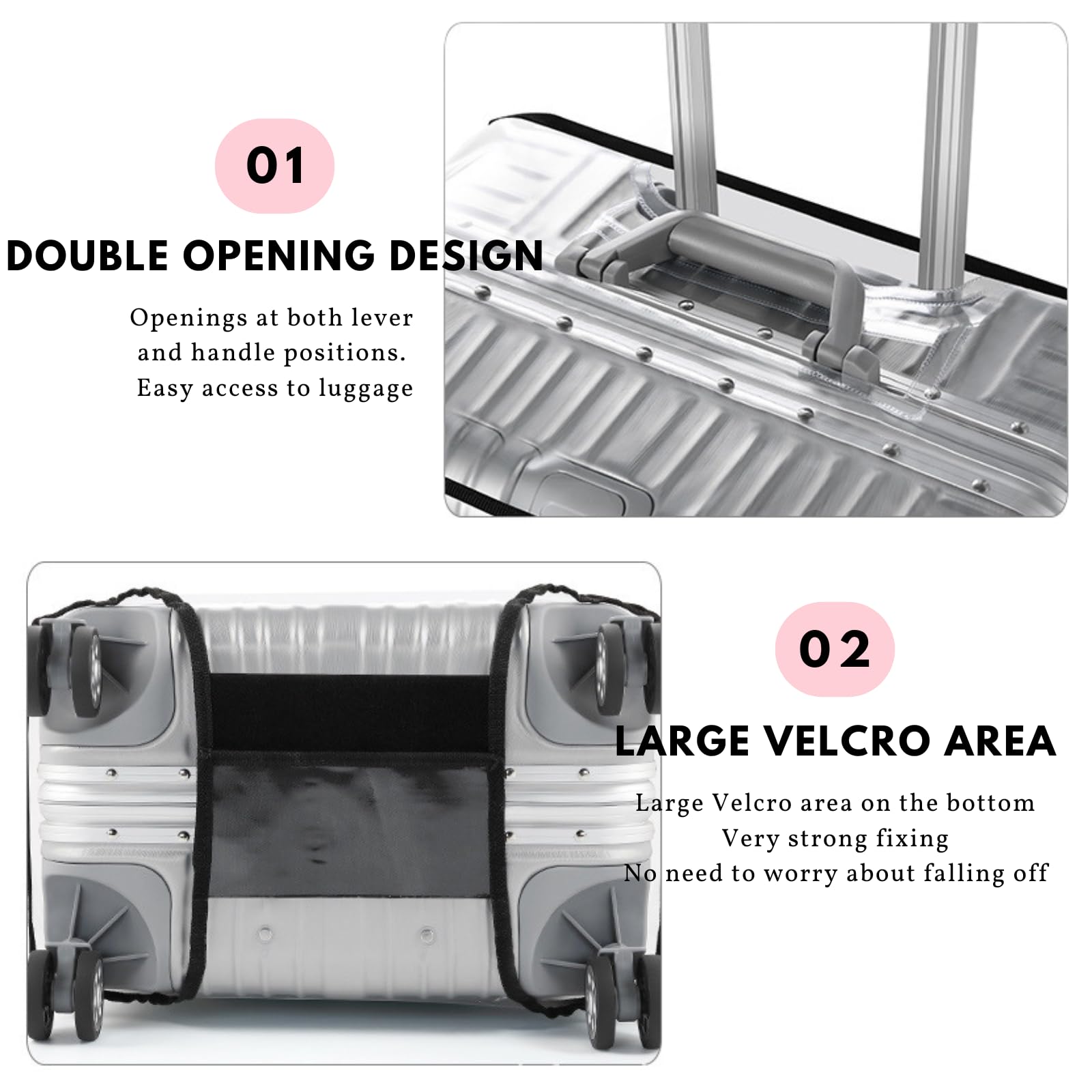 3 Pcs TSA Approved Transparent Waterproof Luggage Protector Covers for 20