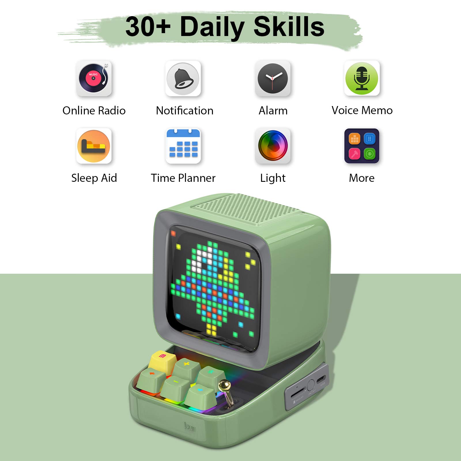 Divoom Ditoo Retro Pixel Bluetooth Speaker - 16x16 LED Screen, App Control for Gaming & Decor