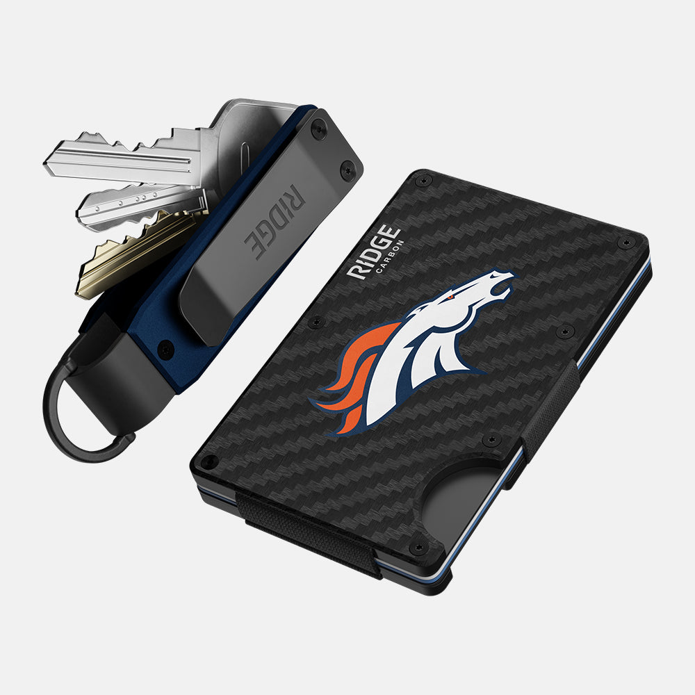Denver Broncos Carbon Fiber 3K Car Accessories Kit - Perfect for Broncos Fans & Car Enthusiasts | Great for Gifts, Tailgating & Game Day Decorations
