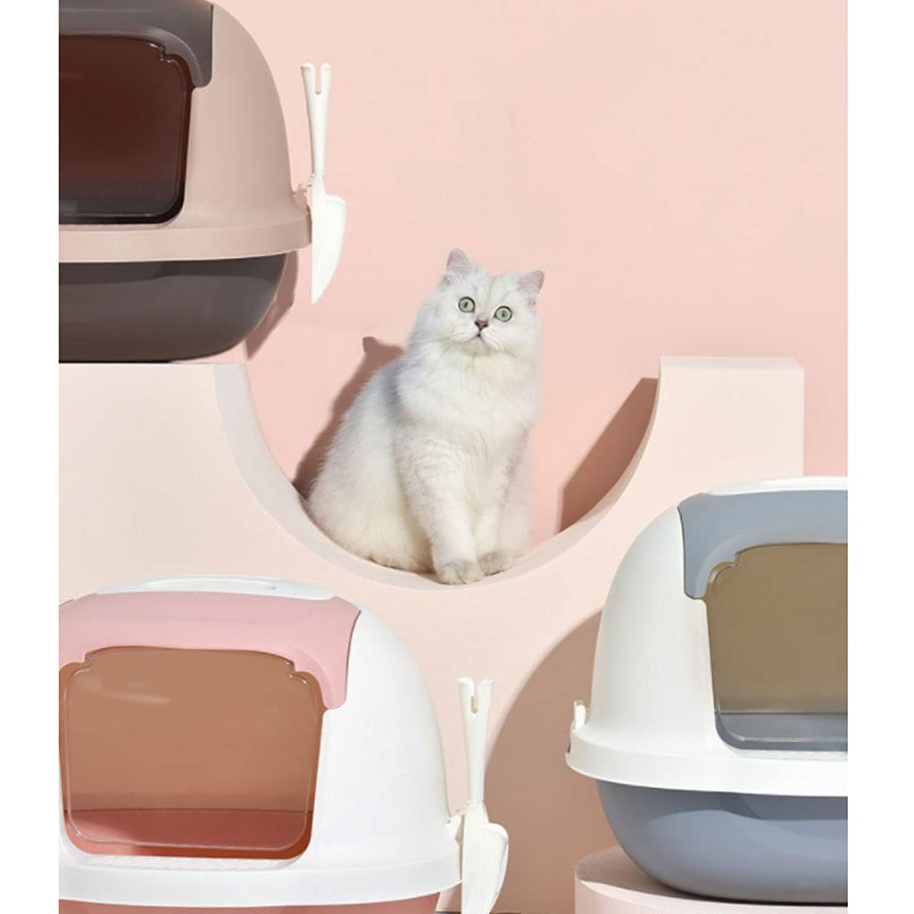 Fully Enclosed Cat Litter Box - Large Anti-Splash Design with Odor Control | Modern Cat Toilet for Home Use | Perfect for Multi-Cat Households & Small Spaces (Color: A)