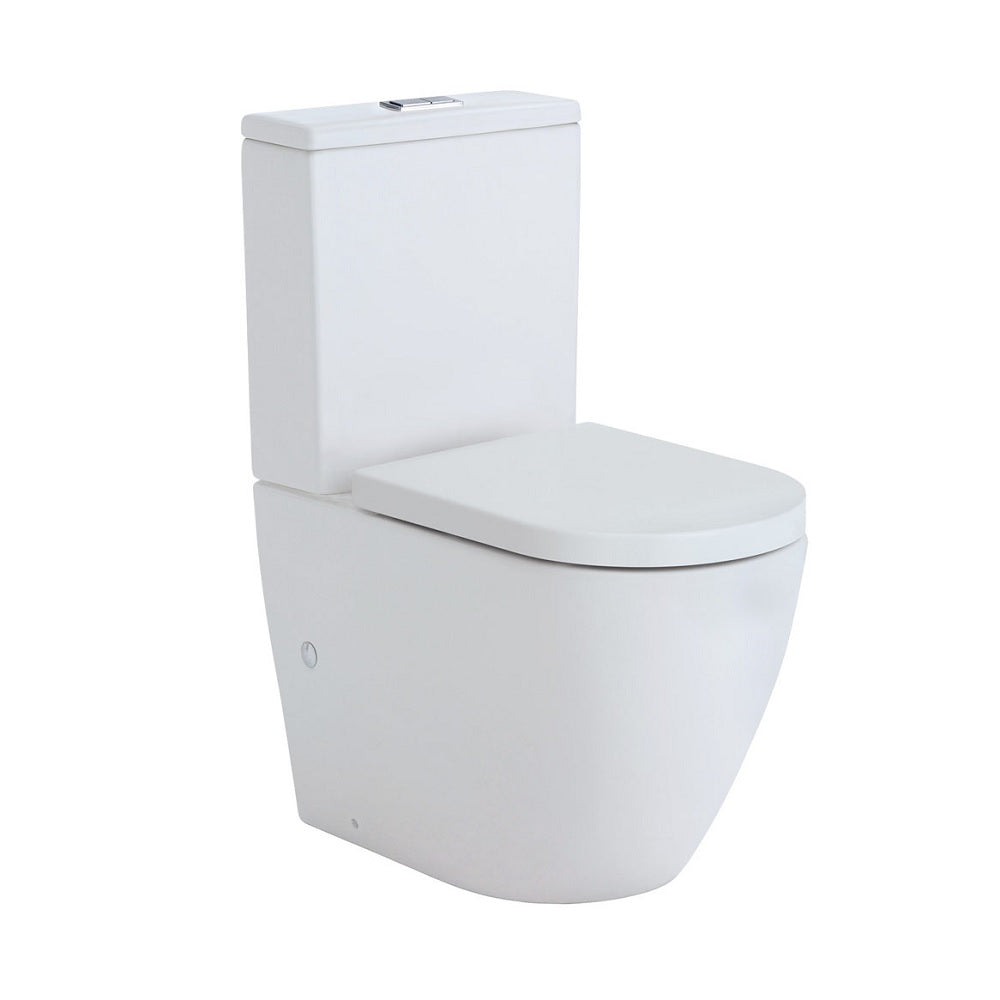 Fienza K002MWA Koko S-Trap 90-160mm Toilet Suite in Matte White - Compact Bathroom Solution for Small Spaces & Modern Homes