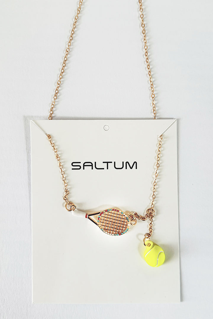 Saltum Tennis Racket Necklace - Elegant Tennis Jewelry for Women & Men - Perfect Gift for Tennis Lovers & Players - Great for Matches, Training & Casual Wear