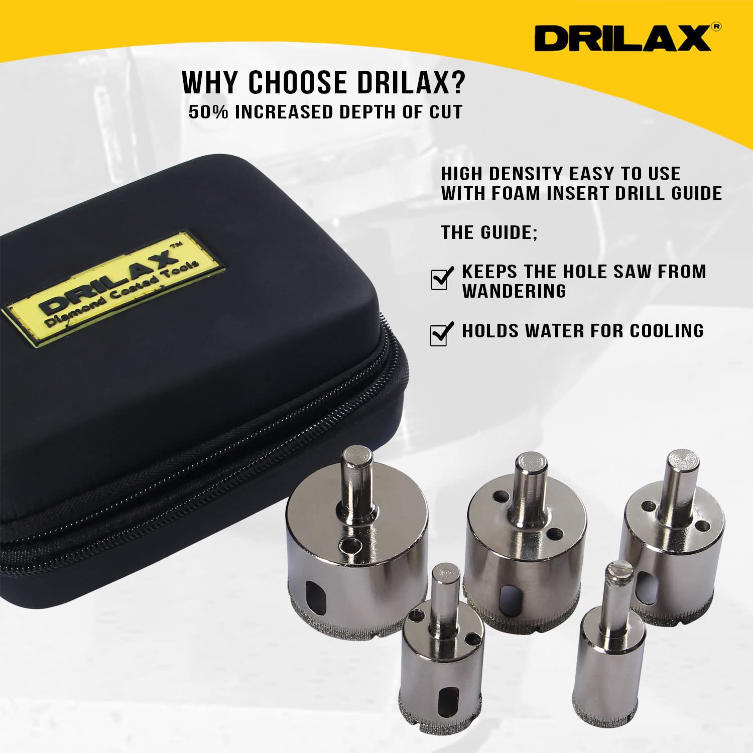 Drilax Diamond Drill Bit Set - 5 Pcs (3/4
