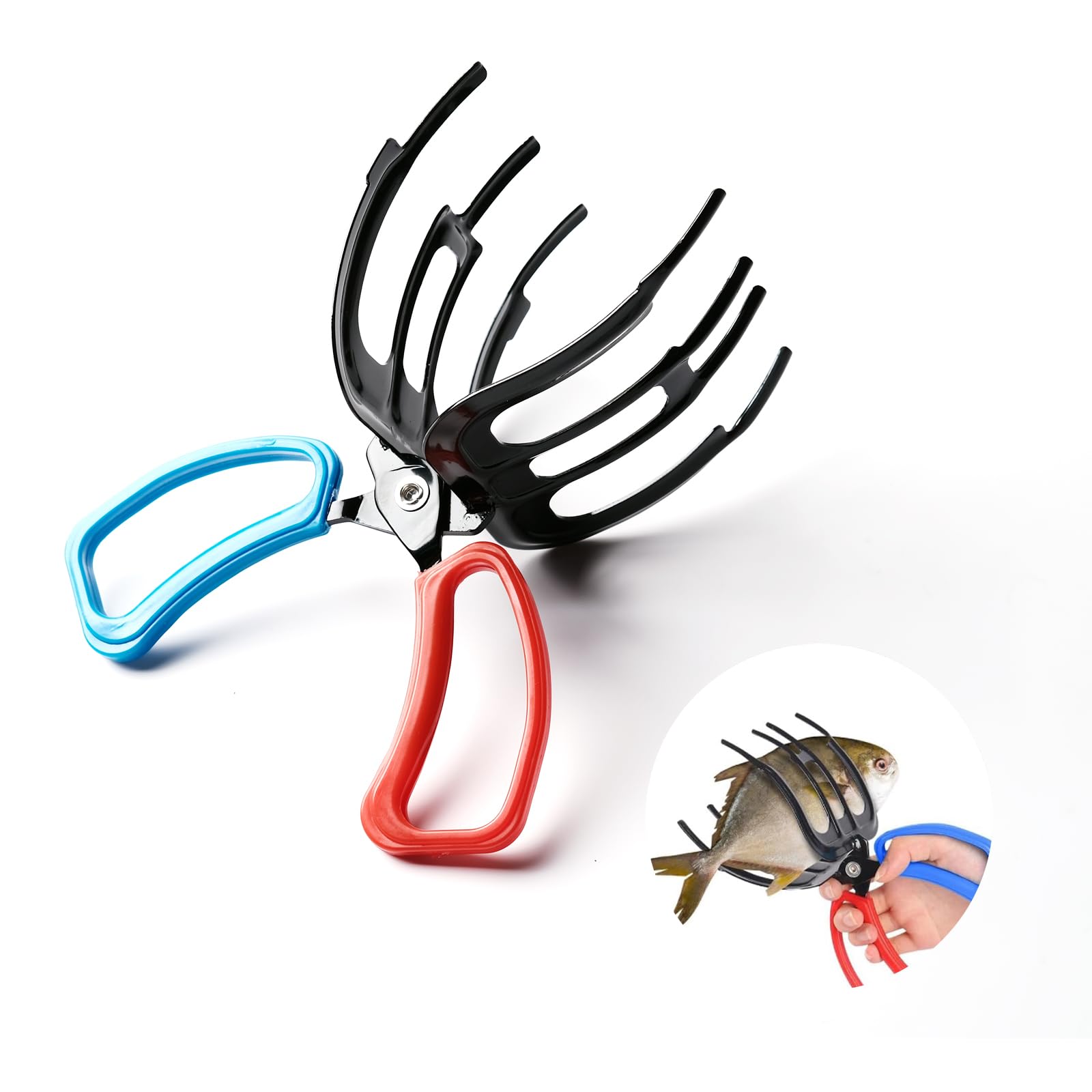 2024 Upgraded High-Strength Metal Claw Fish Gripper - Multifunctional 3-Tooth Fishing Pliers for Saltwater & Freshwater Fishing | Perfect for Catch & Release, Boat Fishing, and Ice Fishing Adventures