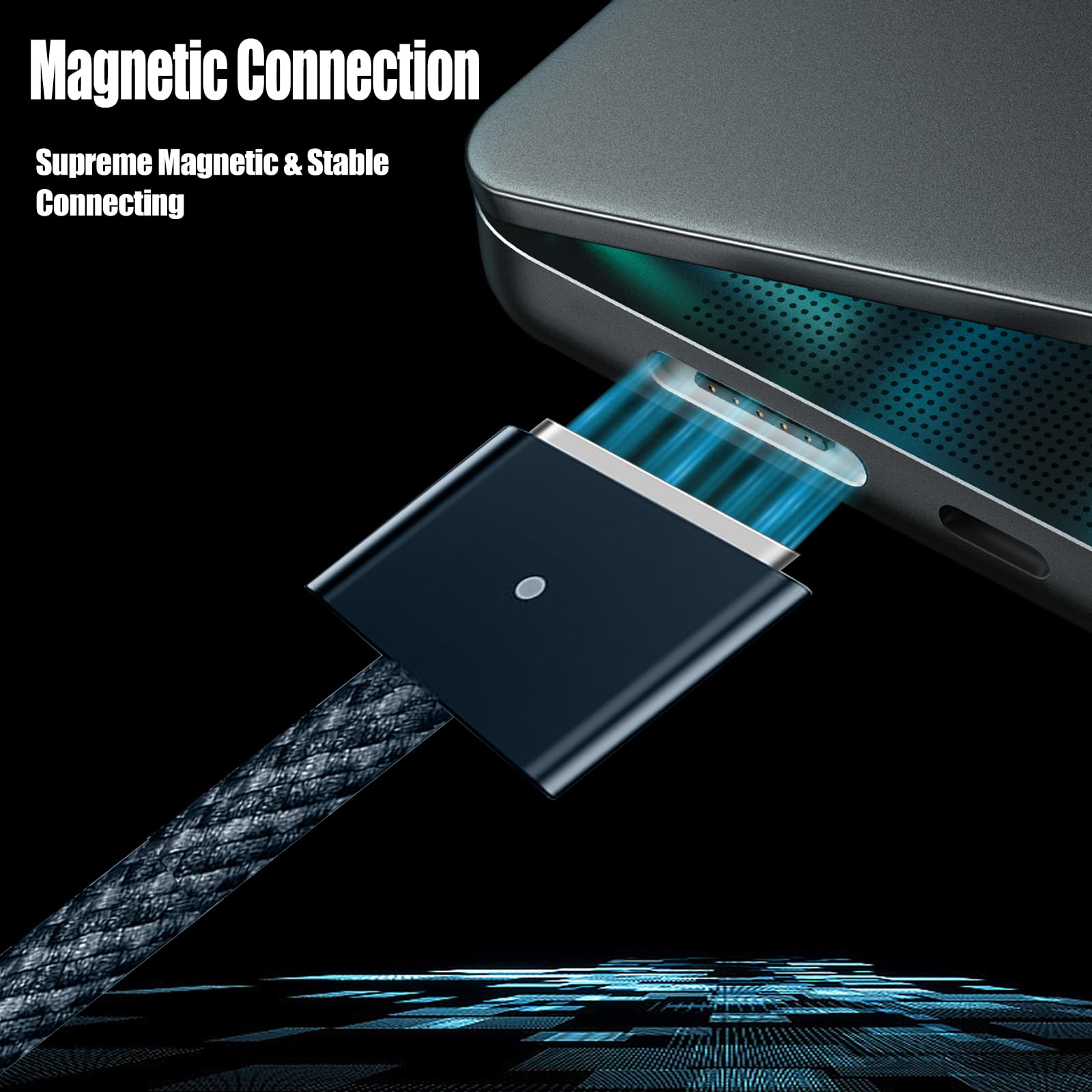 140W USB-C to Magnetic 3-in-1 Charging Cable for MacBook Pro/Air (2021-2023 M1/M2 Chip) - 6.6ft Fast Charging & Data Sync - Perfect for Home, Office & Travel Use