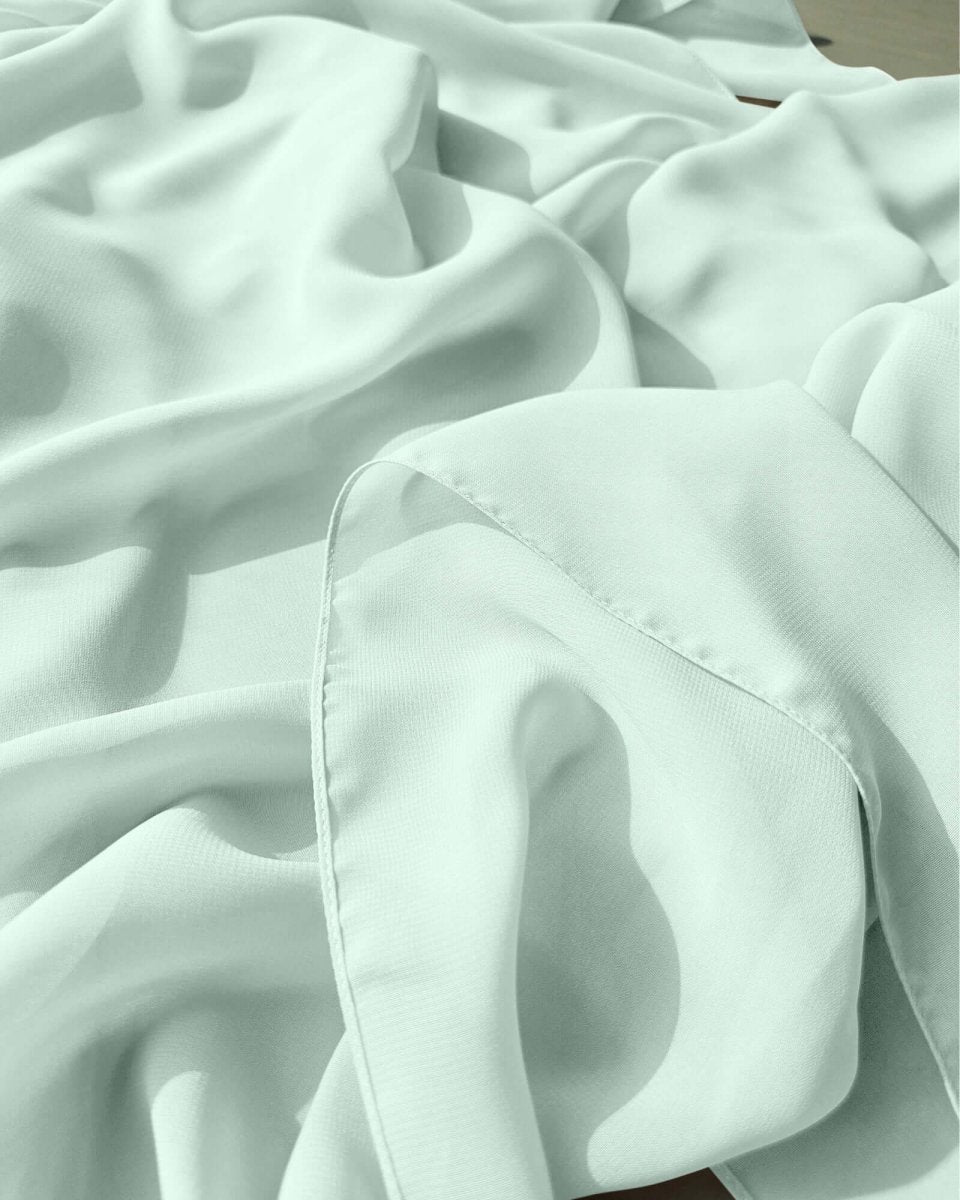 Premium Seafoam Chiffon Hijab Scarf - Lightweight Muslim Headscarf for Women, Breathable Fashion Shawl for Daily Wear, Prayer, and Special Occasions