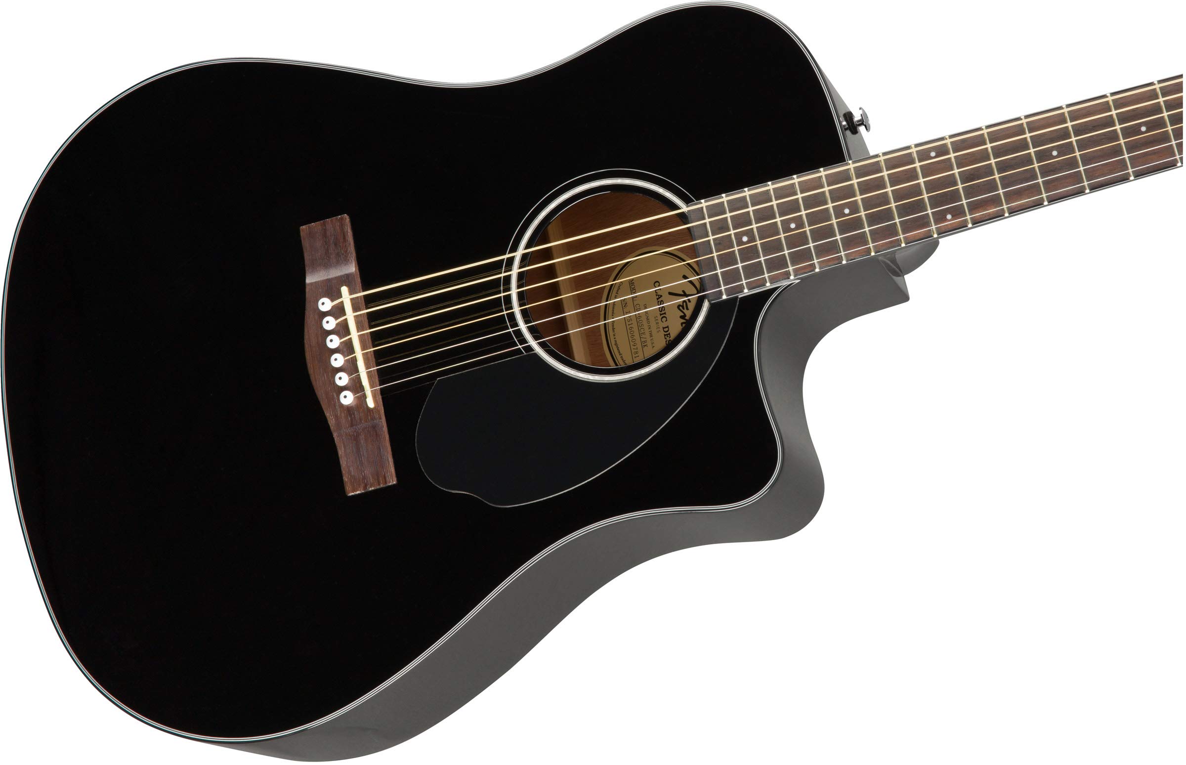 Fender CD-60SCE Solid Top Dreadnought Acoustic-Electric Guitar Bundle - Black | Includes Gig Bag, Tuner, Strap, Strings, Picks & Accessories | Perfect for Beginners, Live Performances & Home Practice