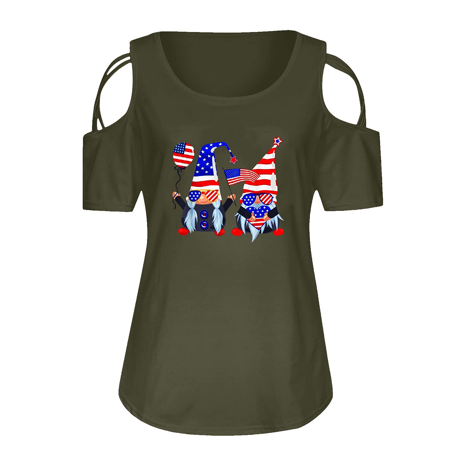 Women's Casual Short Sleeve Flag Print T-Shirt - Loose Fit Tunic Top Blouse for Summer | Perfect for Beach Outings, Streetwear & Everyday Comfort