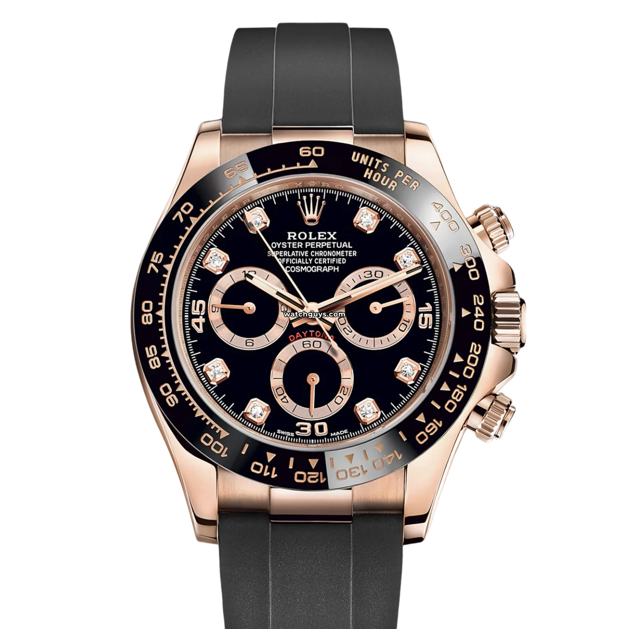 Rolex Daytona 116515LN Men's Watch - 18k Rose Gold Black Dial with Diamond Bezel | Luxury Chronograph Timepiece for Business, Gala & Special Occasions