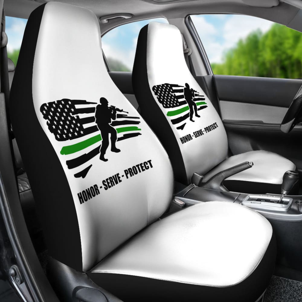 American Flag Military Patriotic Car Seat Covers - Durable USA-Themed Protection for Trucks & SUVs - Perfect for Veterans Day, 4th of July & Patriotic Events