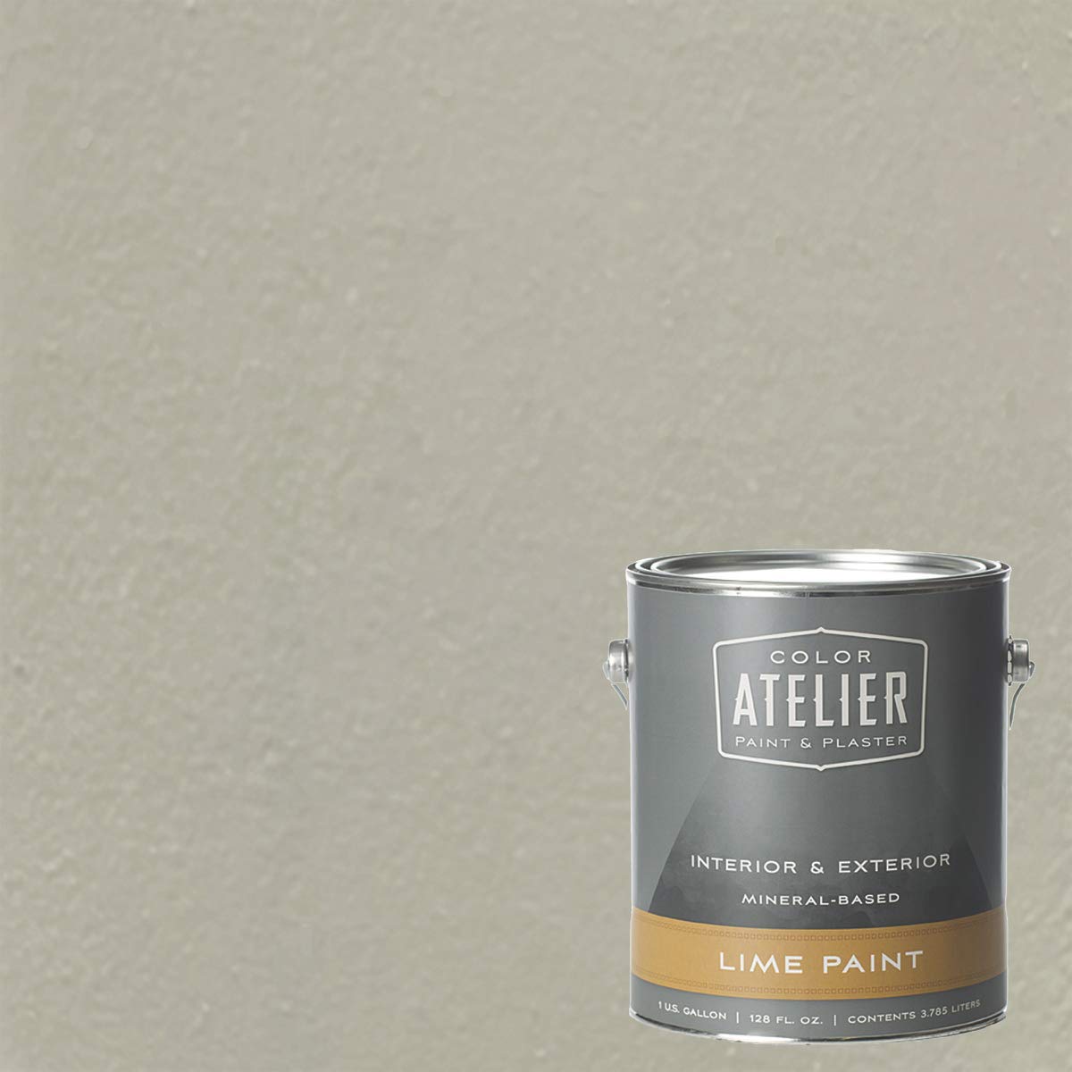Premium Color Atelier Lime Paint - 1 Gallon, Béton Grey - Eco-Friendly Mineral Paint for Interior & Exterior Walls, Furniture, and DIY Home Decor Projects