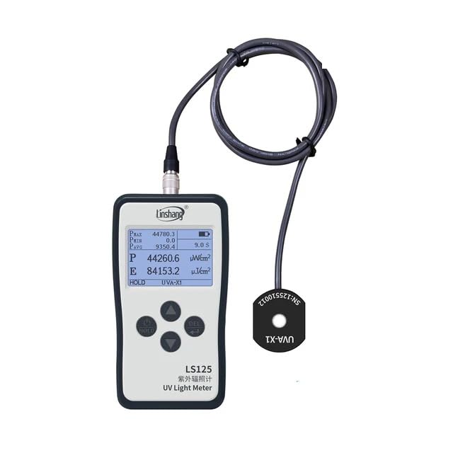 LS125 UV Light Meter - High Precision UV Intensity Tester for 365nm & 395nm UVA/UVB/UVC with Waterproof Sensor Probe | Easy Operation | Ideal for LED Curing, Water Purification & Scientific Research (LS125+UVALED-X3)