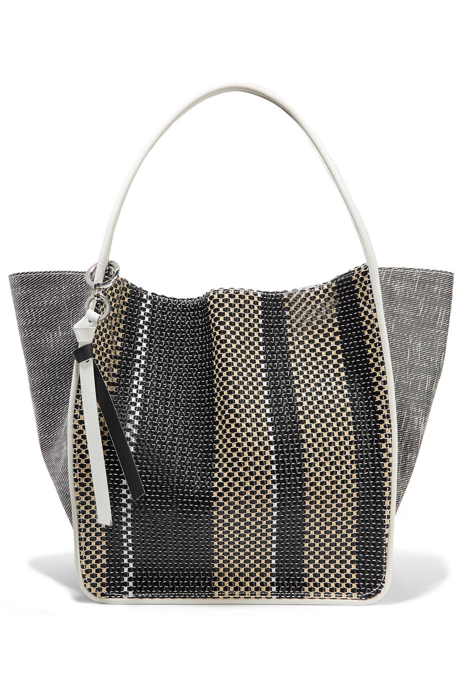 PS Slouch Tote XL Woven Handbag - Black/Ecru Crossbody Bag for Women | Stylish Large Shoulder Purse for Work, Travel & Everyday Use