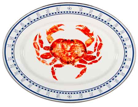 Premium Crab House Oval Serving Platter - Elegant Seafood Dinnerware for Crab Legs, Lobster & Seafood Feasts - Perfect for Parties, Holidays & Fine Dining
