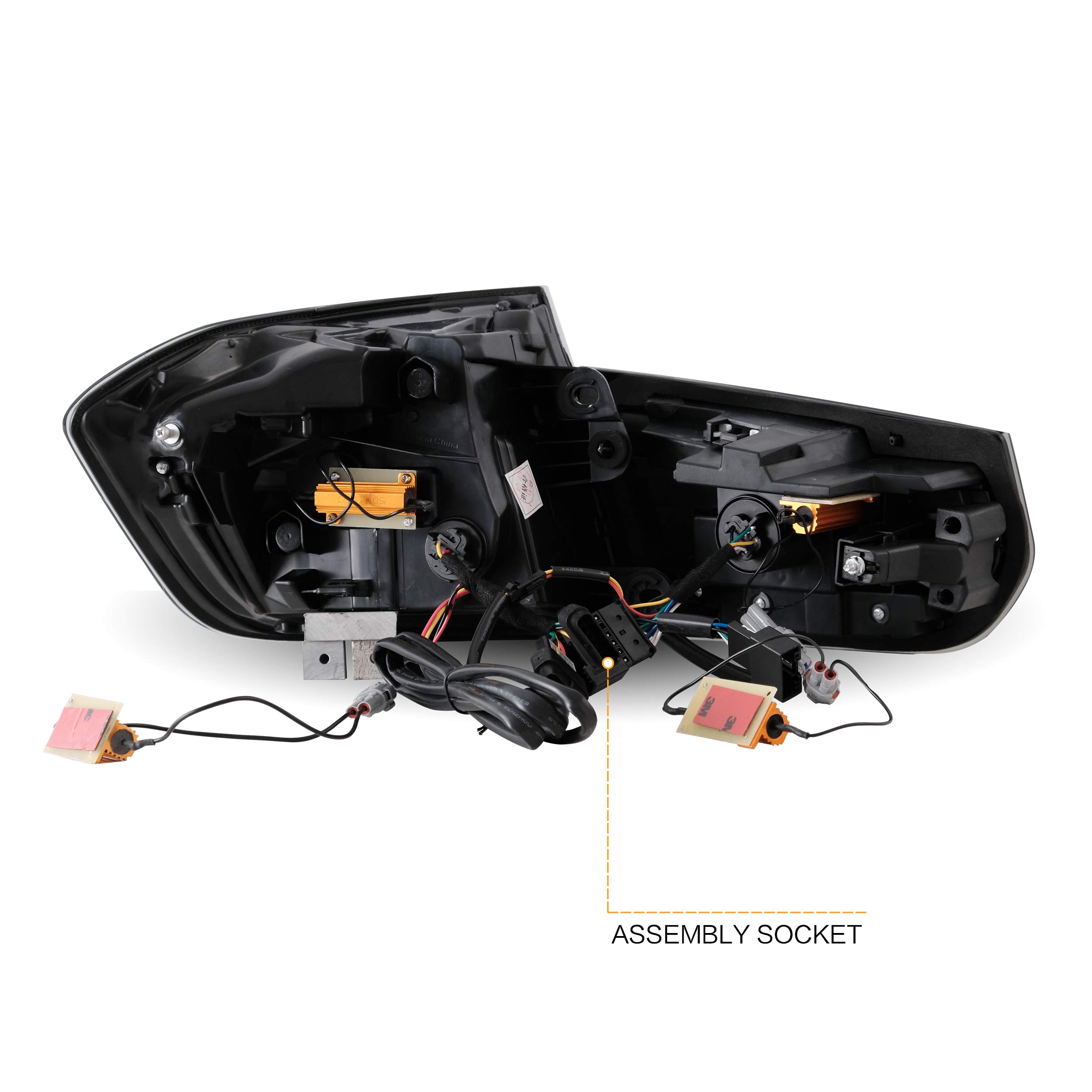 VLAND OLED Tail Lights Assembly for BMW M3 & 3 Series F30 F35 F80 Sedan (2012-2018) - Upgraded Dragon Scale DRL, Sequential Turn Signals, Smoked Lens - Perfect for Night Driving & Car Customization