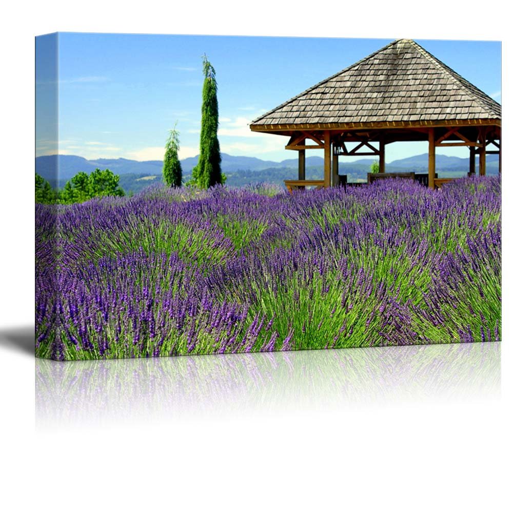 Lavender Field Gazebo Canvas Print - 12
