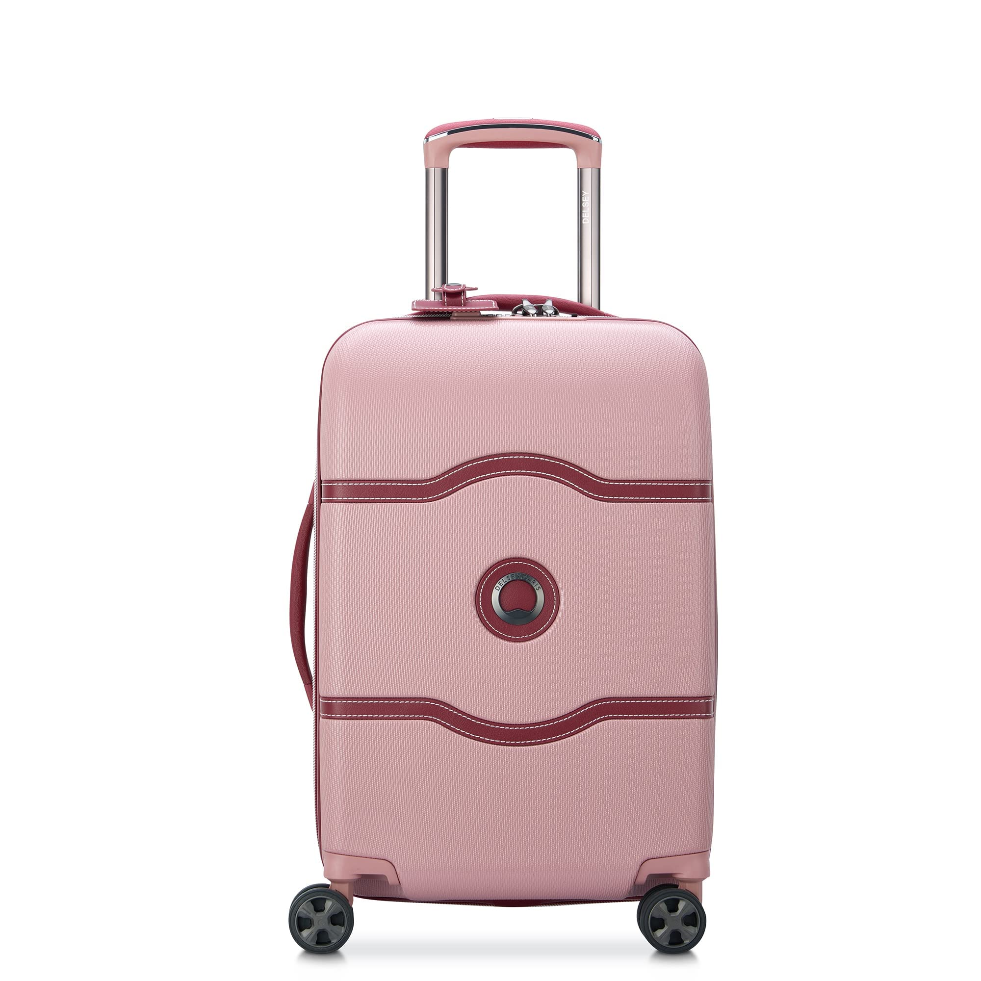 Delsey Paris Chatelet Air 2.0 Hardside Spinner Wheel Carry-On Luggage 19 Inch - Lightweight Pink Suitcase for Women & Men, Perfect for Air Travel & Weekend Getaways