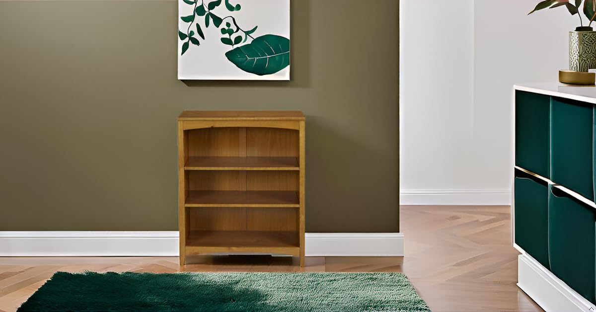 Shaker Style Bookcase 36 Inches Tall in Cherry Finish - Perfect for Living Room, Office, or Library Storage