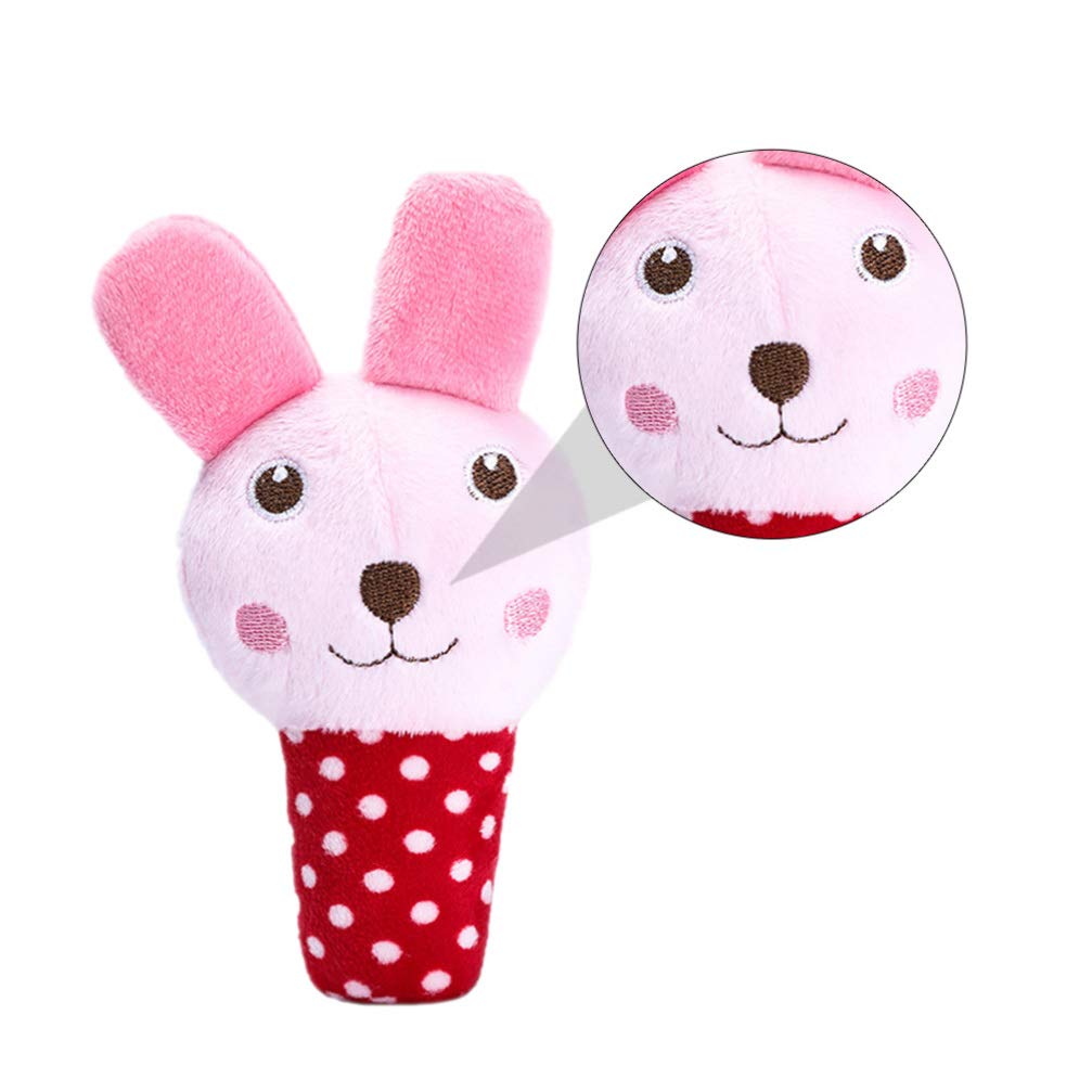 Balacoo 2-Pack Rabbit Shaped Pet Chew Toys - Soft Fluffy Stuffed Animal Interactive Dog & Cat Toys for Teething Puppies - PP Cotton Safe Biting Toys for Small Pets - Perfect for Playtime, Training & Anxiety Relief