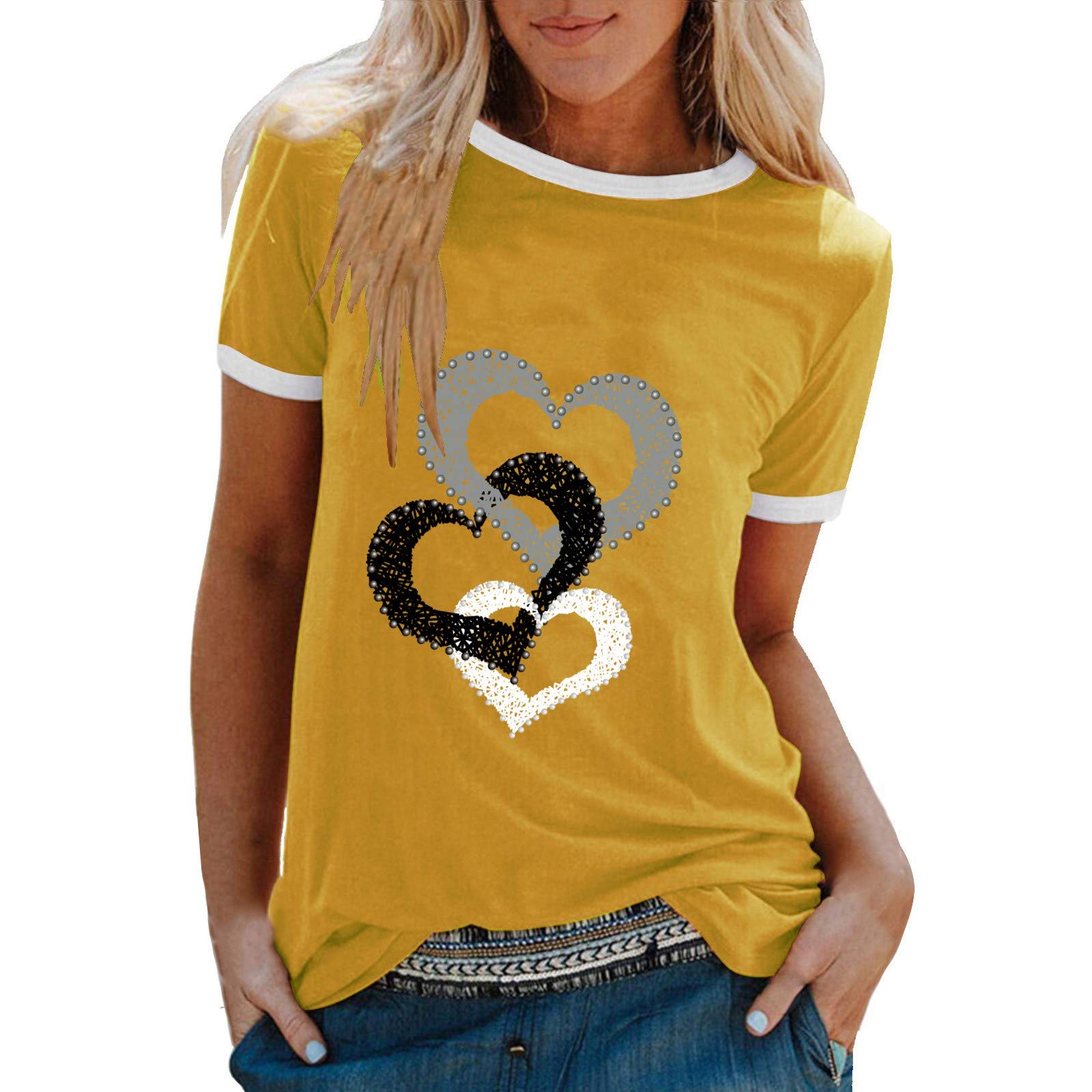 Trendy Women's Short Sleeve Crewneck T-Shirts - Stretchy Oversized Casual Tee Tops - Lightweight Comfort for Everyday Wear, Workouts & Weekend Outings