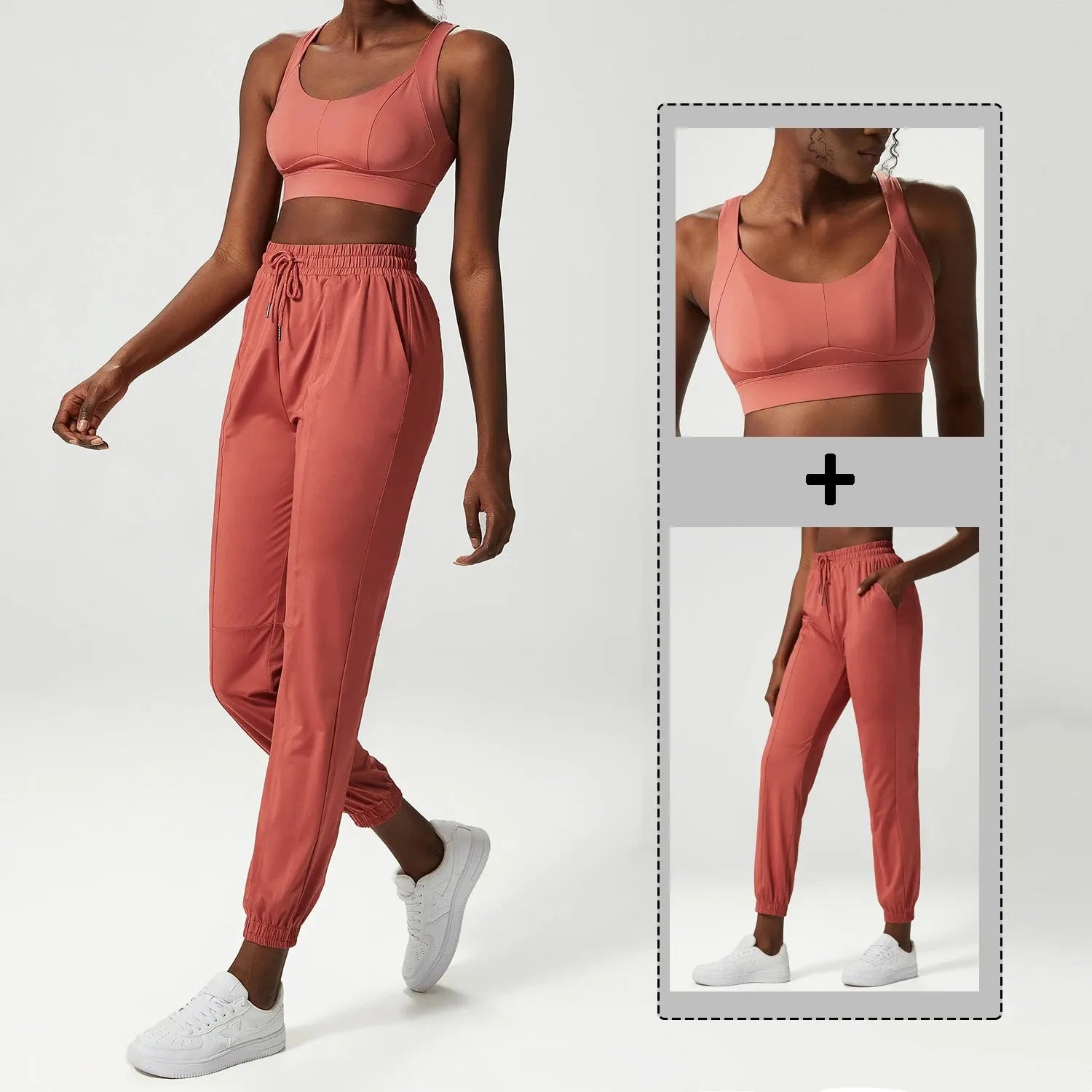 2/3 Piece Women's Yoga Set - Breathable Loose Fit Gym Outfit with Zipper Jacket, Sports Bra & Jogger Pants - Perfect for Yoga, Pilates, Workout & Lounge Wear