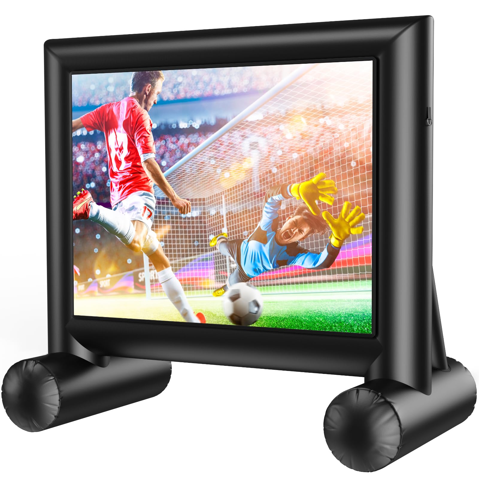 16FT Inflatable Outdoor Movie Screen - Front & Rear Projection, Fast Low-Noise Air Pump - Perfect for Backyard Movie Nights, Home Theater, Parties, Camping & Outdoor Events - AMPJ05