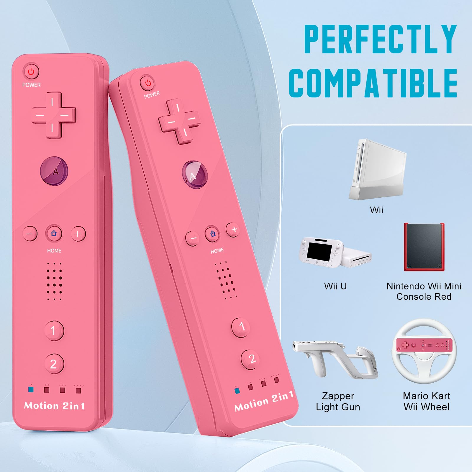 Gamrombo Wii Remote Controller with Motion Plus & Nunchuk - Wireless Game Controller for Wii & WiiU - Perfect for Mario Kart, Super Smash Bros & Family Gaming Parties