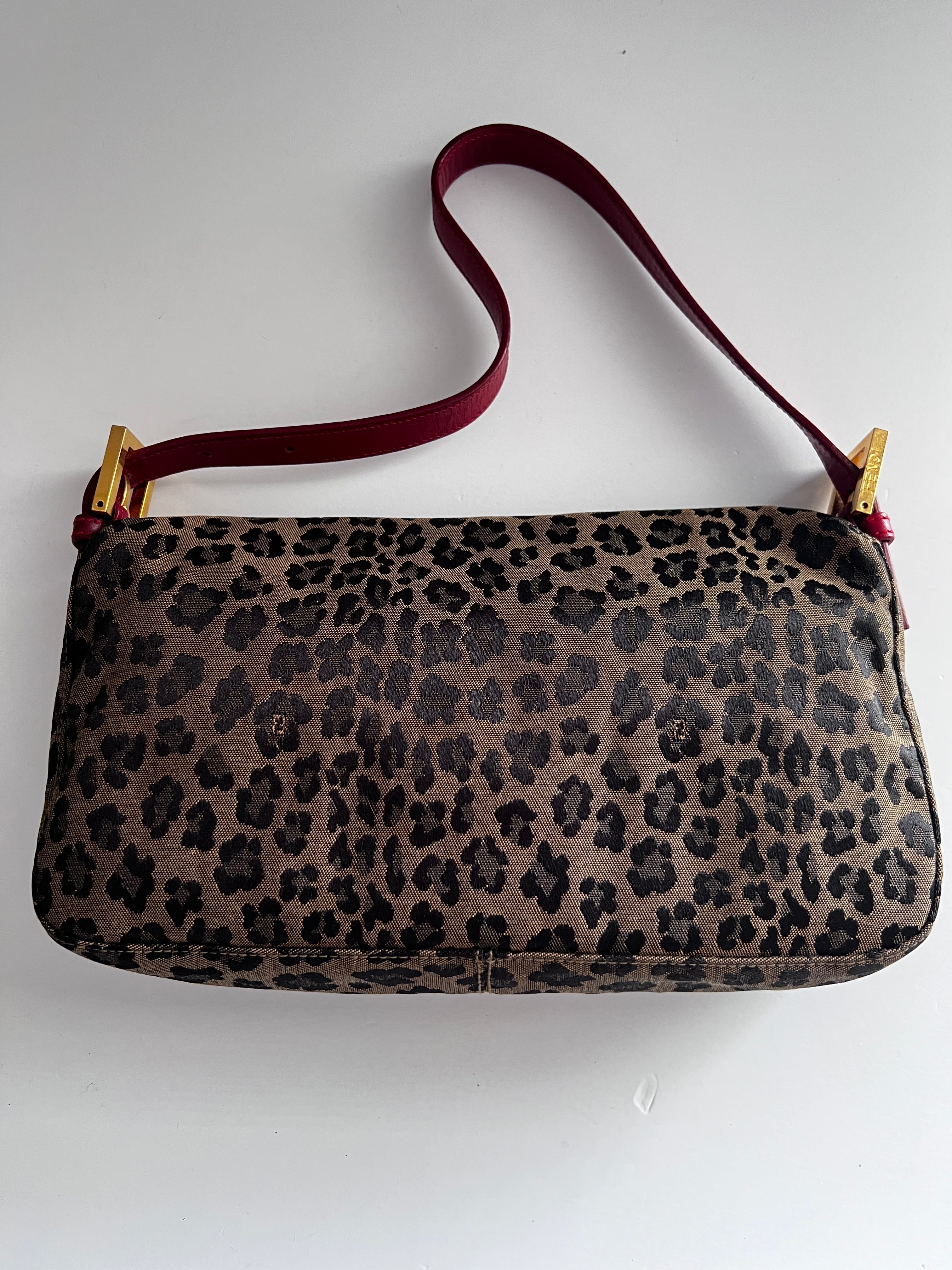 Vintage Fendi Cheetah Print Enamel Buckle Baguette Bag - Stylish Shoulder Bag for Women, Perfect for Parties, Date Nights & Fashion Events