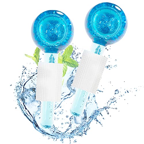 RESIKUI Ice Globes for Facials - Cooling Face Massager & Skin Tightening Roller | Anti-Aging Beauty Tool for Puffiness Reduction & Circulation Boost | Perfect for Morning Routine & Post-Workout Skin Care - Blue