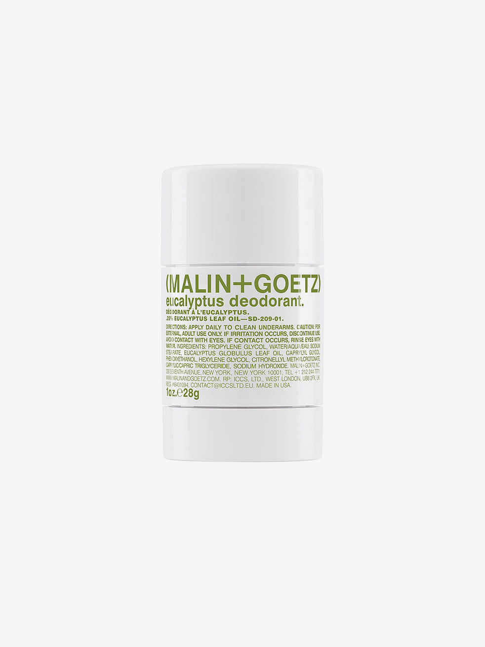 Malin+Goetz Eucalyptus Mini Deodorant - Natural & Refreshing Body Odor Protection for Men & Women - Perfect for Travel, Gym & Everyday Use