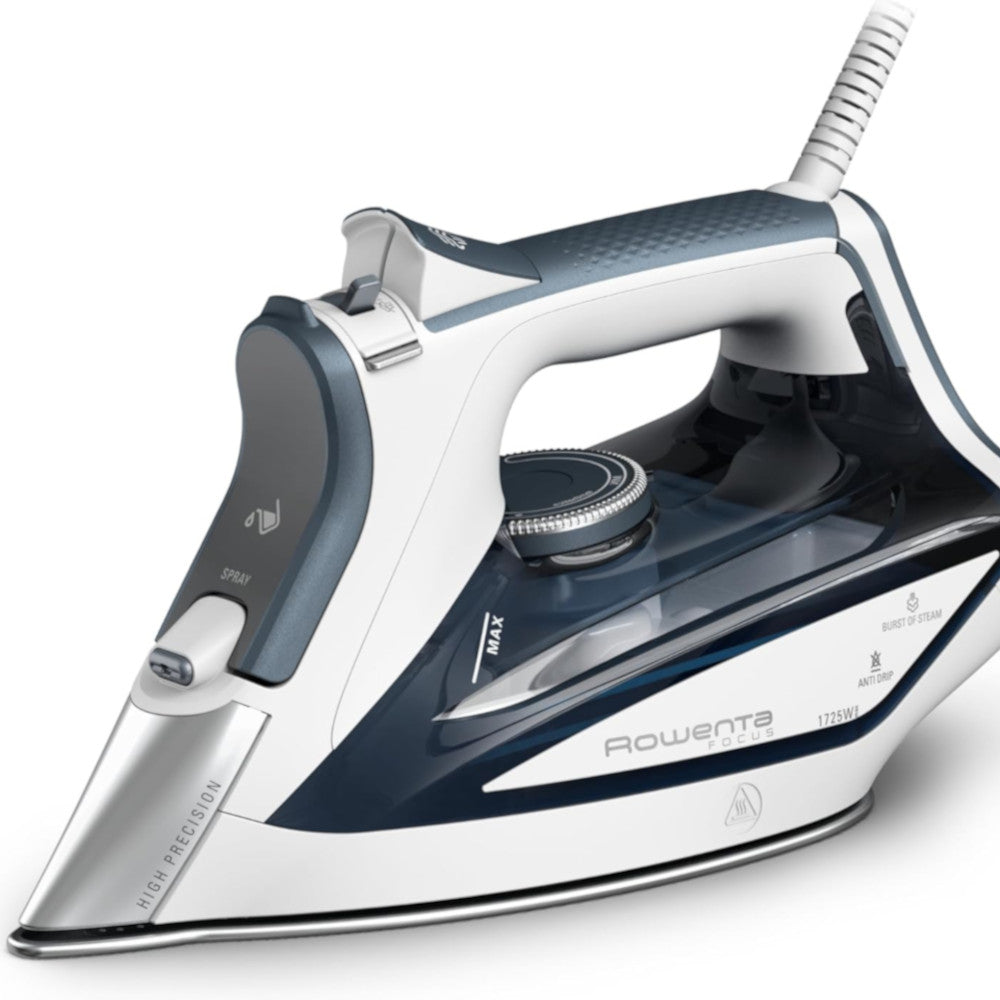 Rowenta Focus DW5280 Professional Steam Iron with Stainless Steel Soleplate - Perfect for Home & Office Garment Care, Wrinkle Removal & Fabric Smoothing