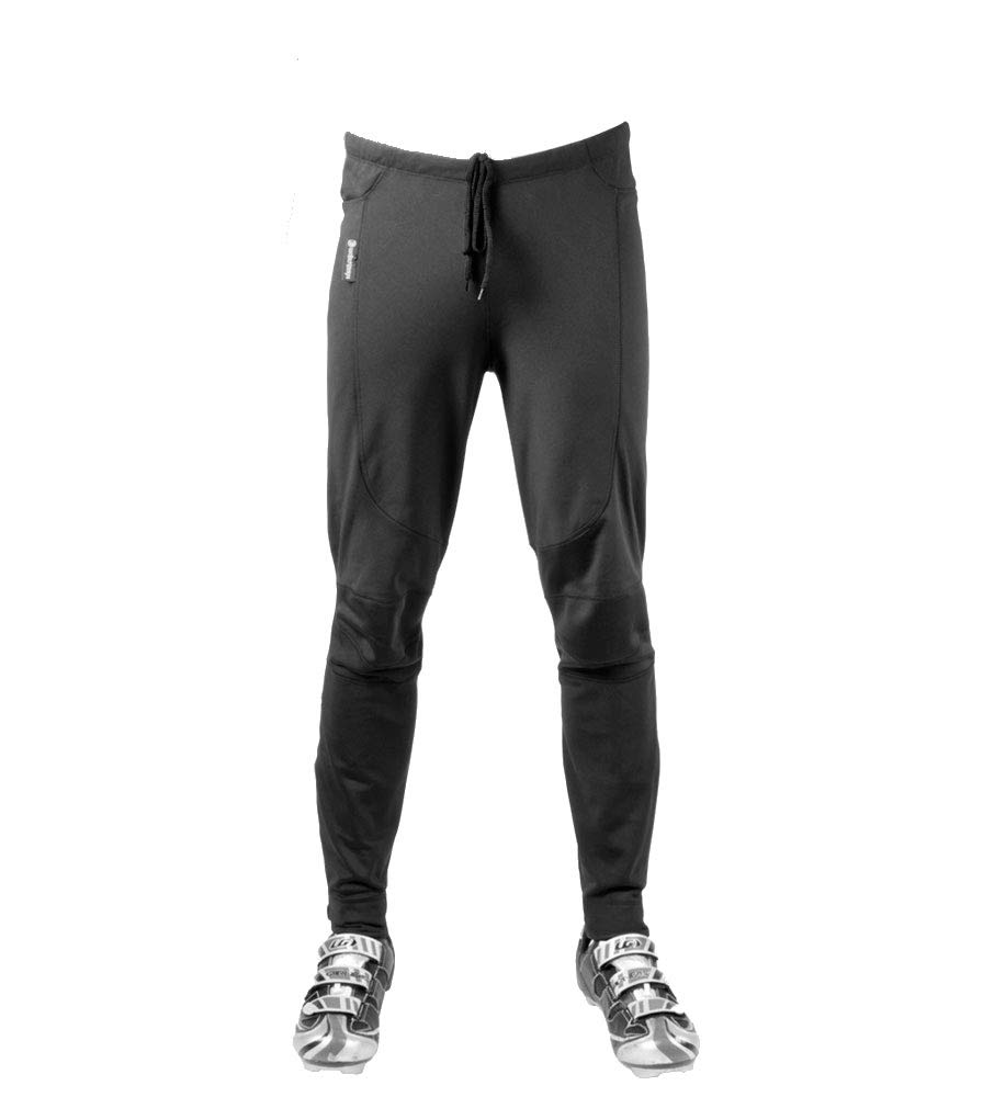 AERO TECH DESIGNS Men's Thermal Windstopper Tights - Softshell Winter Running Pants for Cold Weather - Ideal for Outdoor Jogging, Cycling & Hiking