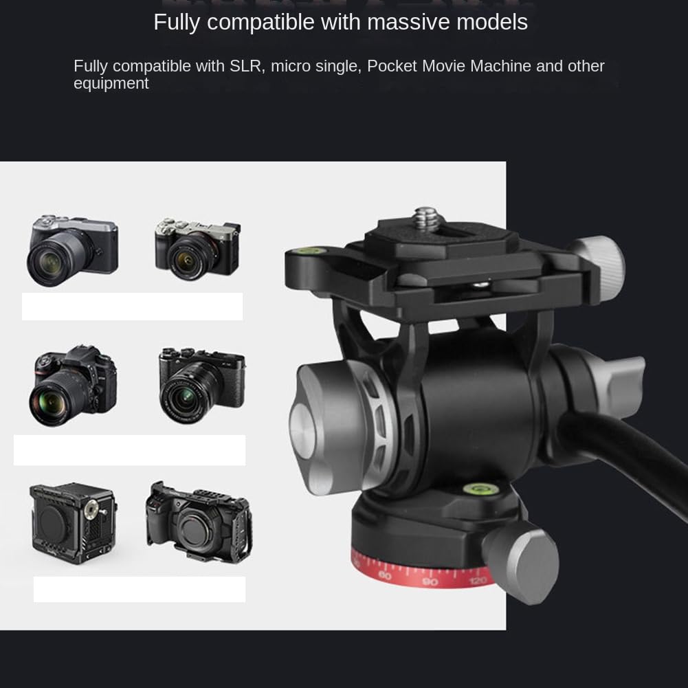 ZOMTTAR 1PC Aluminum Alloy Panoramic Tripod with Hydraulic Fluid Damping - Professional Camera Stand for DSLR/SLR Cameras & Monopods - Perfect for Photography, Videography, Travel & Outdoor Shooting